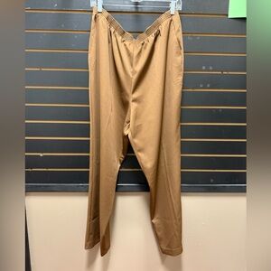 NWT Alfred Dunner 18W Brown Pull On Elastic Waist Pants